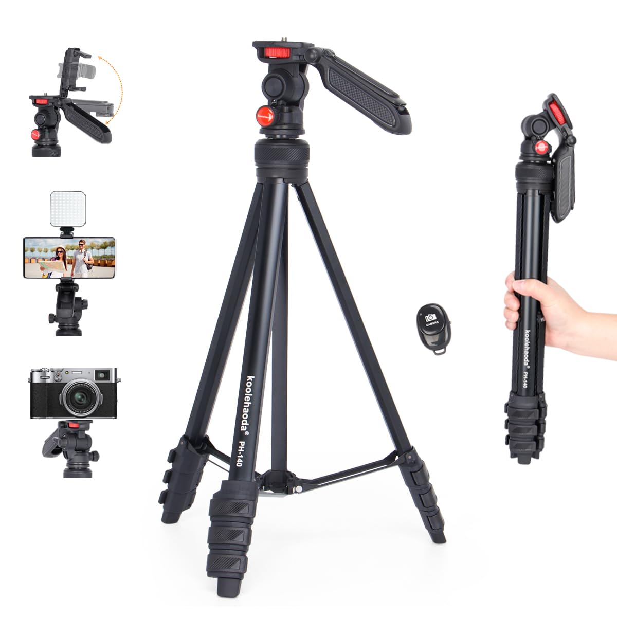 

Koolehaoda Smartphone Camera Tripod with Bluetooth Remote Smartphone Comes with Storage Easy to Compatible with Suitable for Group Live Tripod,