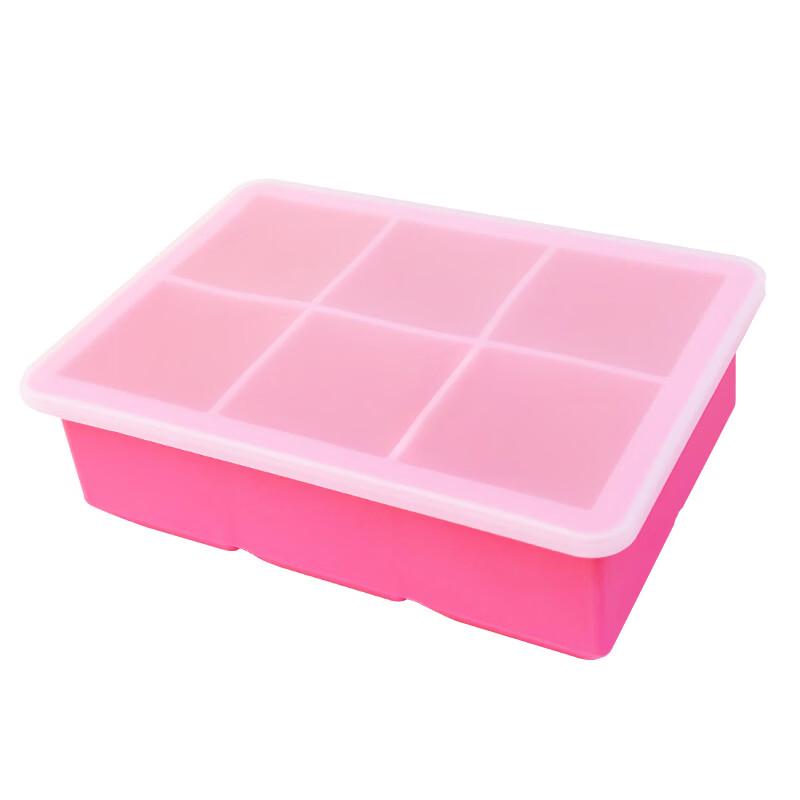 Direen 6-Grid Silicone Large Ice Cube Tray (2-Pack)