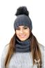 Fiona Winter Set Hat with Snood Graphite Color
