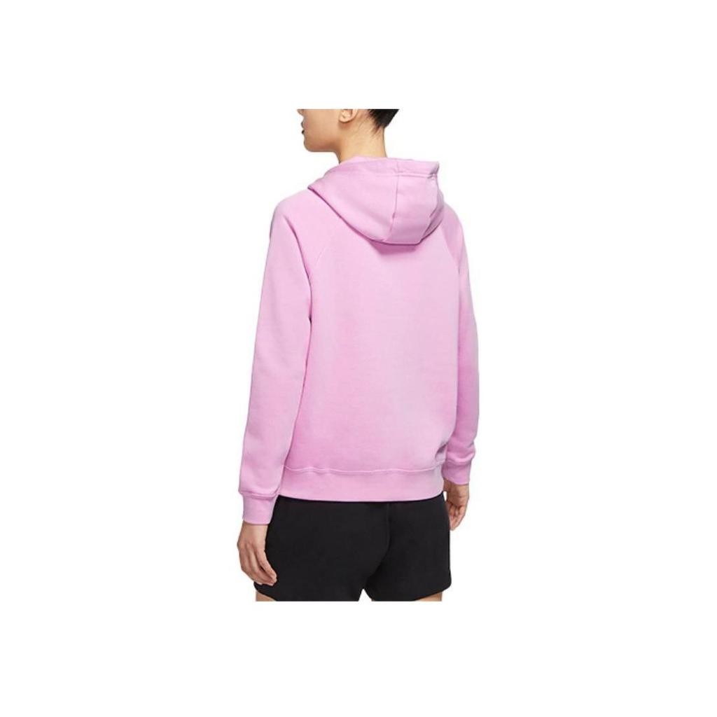Nike Sportovní oblečení Essential Potisk loga Jednobarevná Pletená Mikina s kapucí přes hlavu Dámské mikiny Růžová BV4127-680