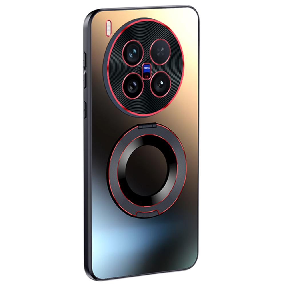 Pro pouzdro na telefon vivo X200 Ultra 5G s kroužkovým stojánkem, dvoubarevný objektiv, matný kryt s AG povrchem na dotek