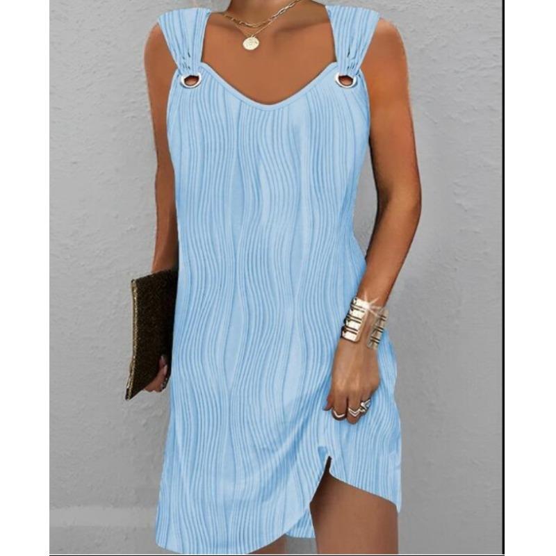 

New sleeveless vest stretch jacquard dress XXL світло-синій колір