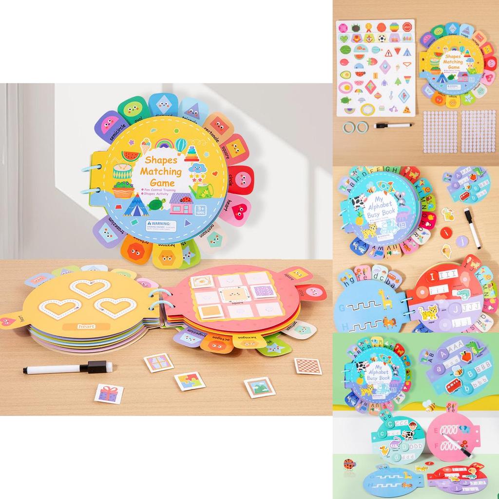 Childrens English Early Learning Quiet Book With Letter And Shape Tabs For Preschool Education