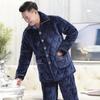 Men's Winter Coral Fleece Padded Sleepwear Set