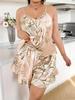 Plus Size European & American Ice Silk Print Pajamas - Fashionable Casual Homewear for Women