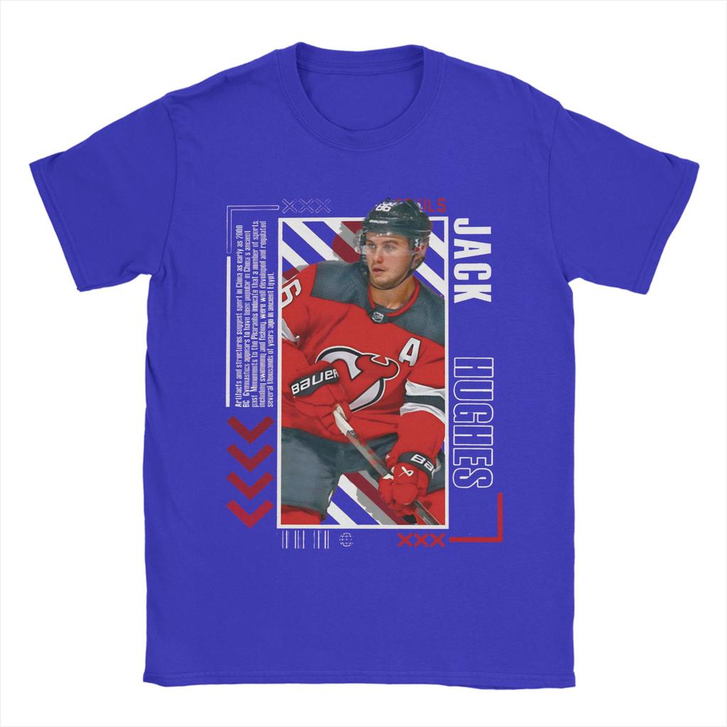Jack Hughes Hockey Paper Poster Men T Shirt  Vintage Tees Short Sleeve Round Collar TShirt Cotton Plus Size Clothes