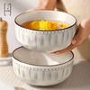 Luxury Ceramic Soup and Noodle Bowl Set - New 2025, Large 8-inch & 6-inch Sizes, High-End Light Design
