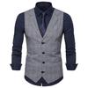 British Gentleman Plaid Waistcoat - Single-Breasted Business Vest for Men
