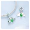 Ziyun Green Oil-Dripping Moth S925 Silver Necklace, Bracelet & Pendant Set
