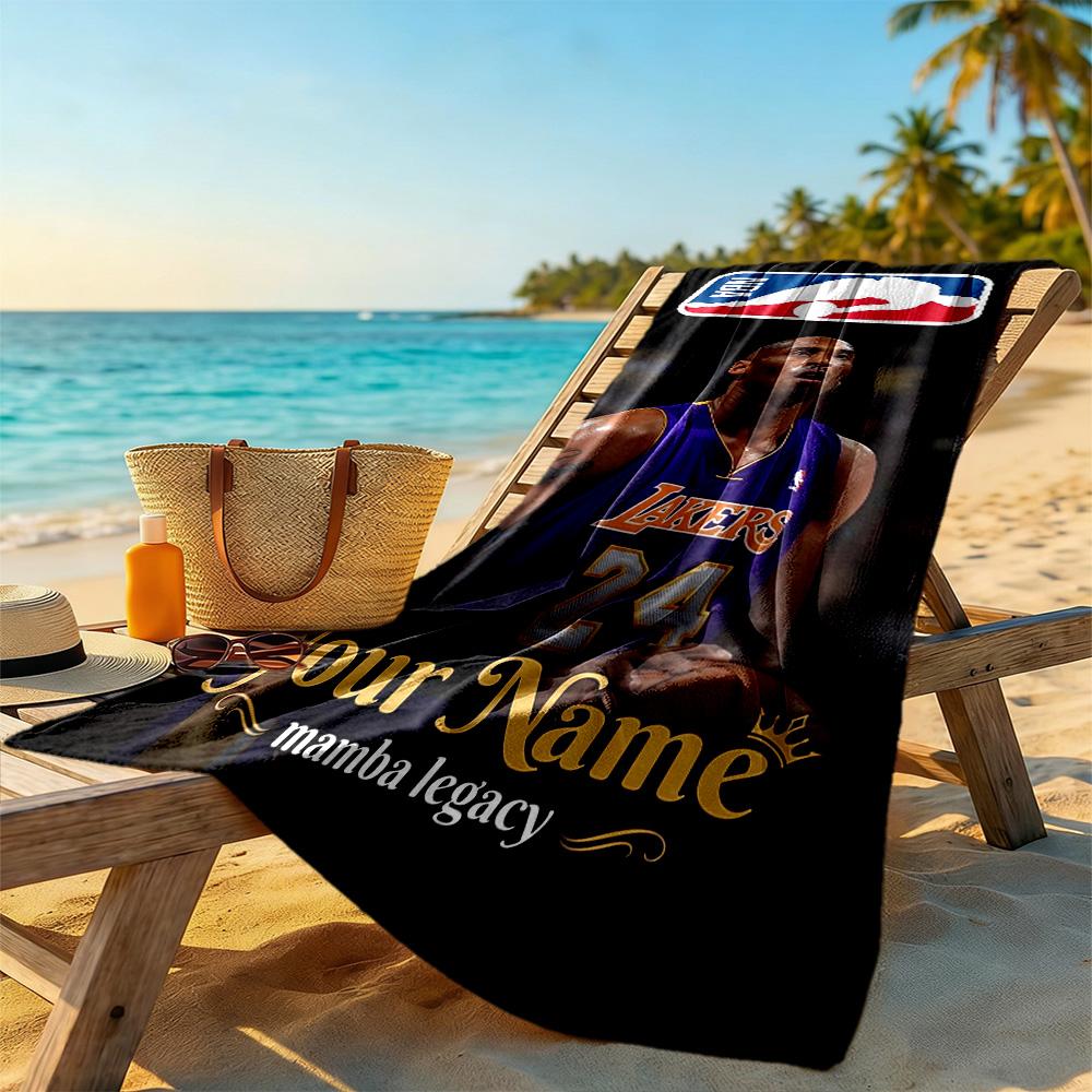 Kobe Personalized Text Beach Towel High Absorbency Quickdry Portable For Swimmingbeachcamping Travel Beach Accessoriesgym