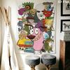 Courage the Cowardly Dog Wall Tapestry Aesthetic Wall Hanging Printed Fabric Blanket Decorative Tapestries for Bedroom Living Room Home Decor