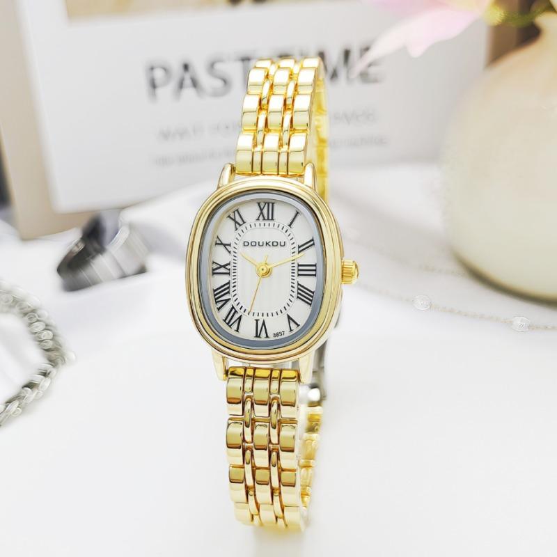 Luxury Gift Women Oval Dial Quartz Watch Adjustable Ladies Stainless Steel Strap Wristwatch Watch Dropshipping Reloj De Mujer