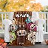 Coperta Plaid Labubu Personalizzabile – Nome Personalizzato, Coperta Accogliente per Tutte le Stagioni, Lavabile in Lavatrice, Coperta Personalizzata