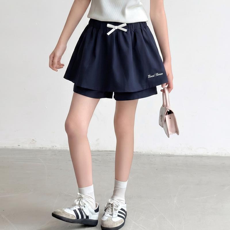 Girls' 2026 Sleeveless Polo Shirt & Sports Skirt Shorts Two-Piece Summer Set
