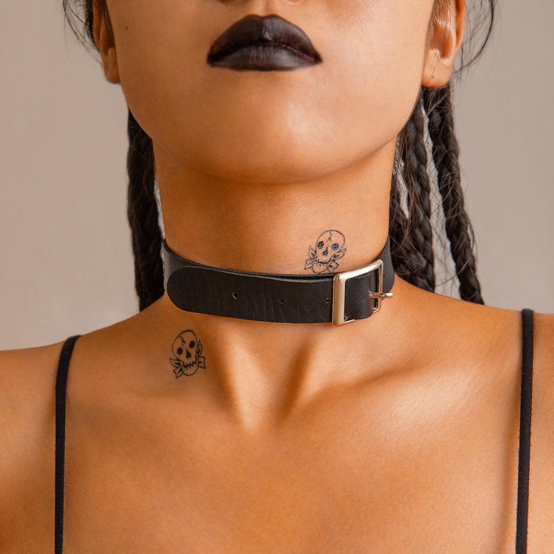 Dark punk metal collar, versatile sweet and cool hip-hop flannel necklace necklace for women