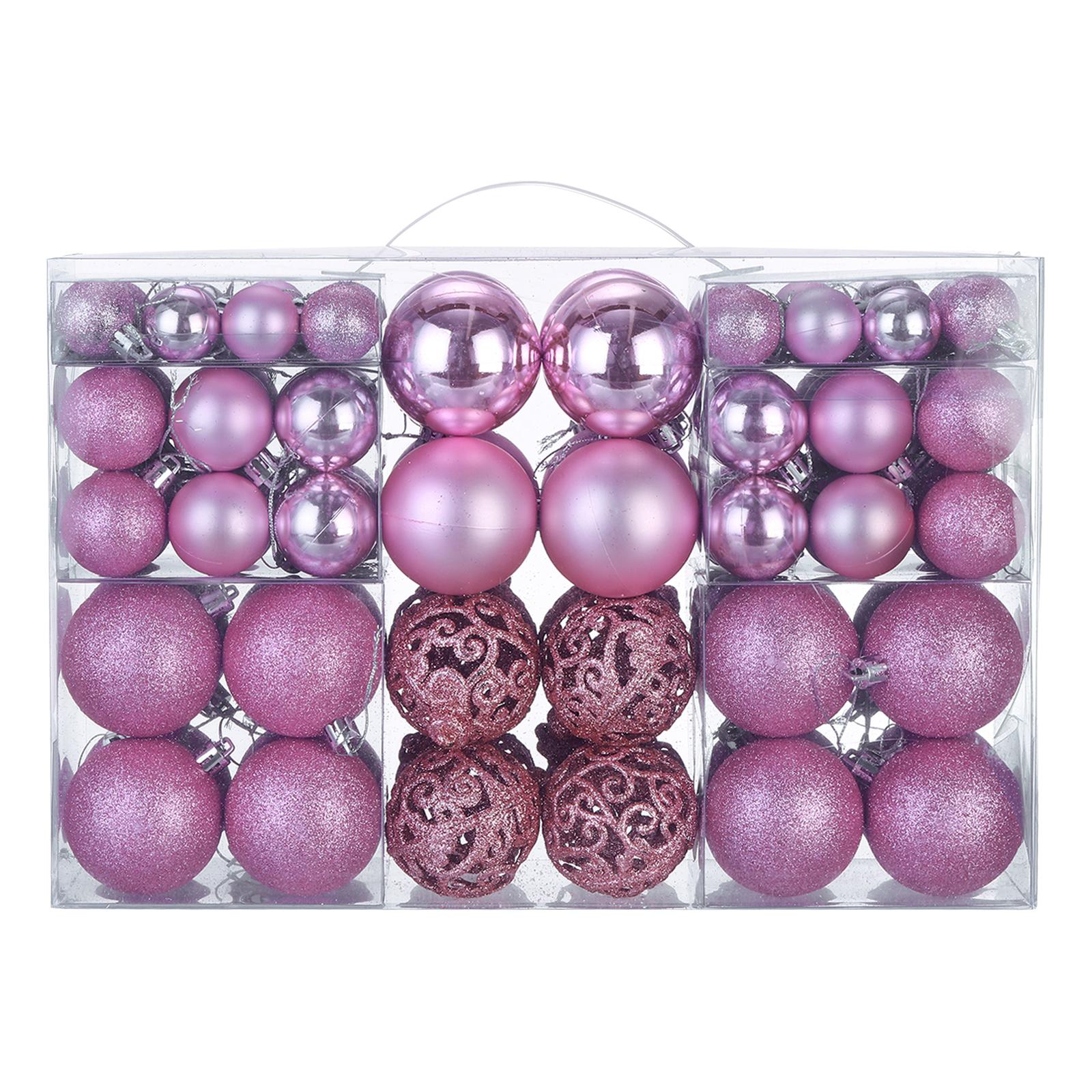 

100pcs Christmas Ball Ornaments Christmas Tree Decorations Balls 3/4/6cm for Party Decoration Wedding Holiday Christmas Decor 3 sizes рожевий