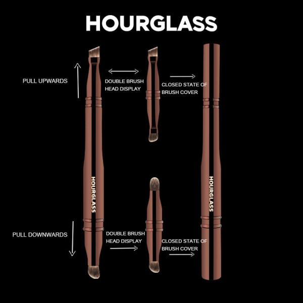 Hourglass Multifunctional Makeup Brush 4 Heads, 1 Piece Included for Eyes and Eyebrows