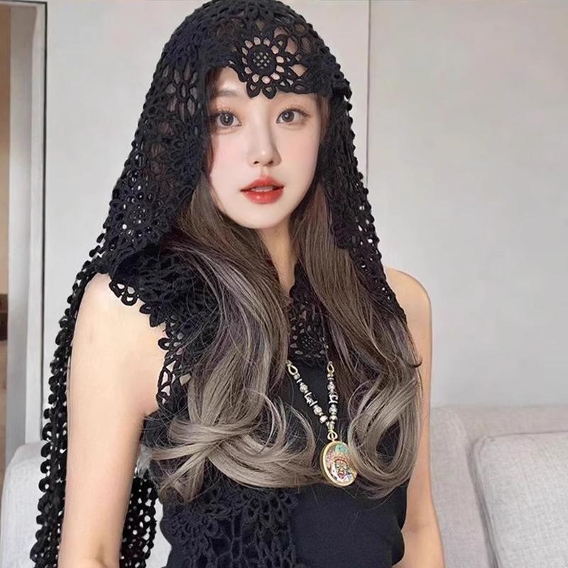 1 Stück Sommerlicher Pastoralstil Retro Gehäkelter Hut Damen Süßer Mehrzweck Schal Hut Bergsteigerhut