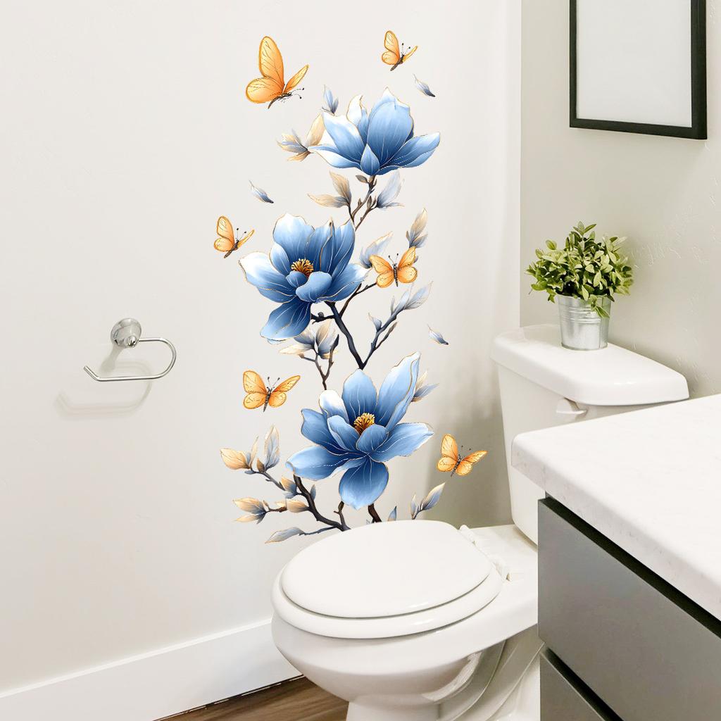 Floral Wall Sticker PVC Self Adhesive Removable Decal for Kitchen Bathroom Bedroom Home Decor