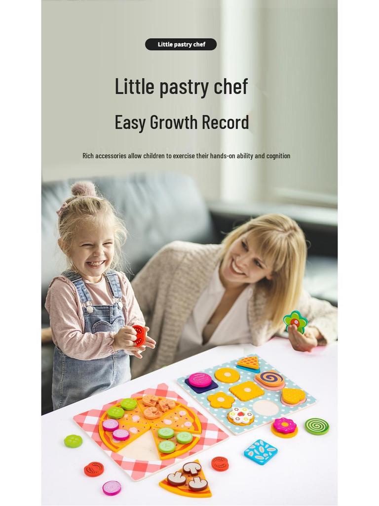 Toddler Pretend Play Pizza & Cookies Velcro Set - Immersive Simulation Toy Gifts