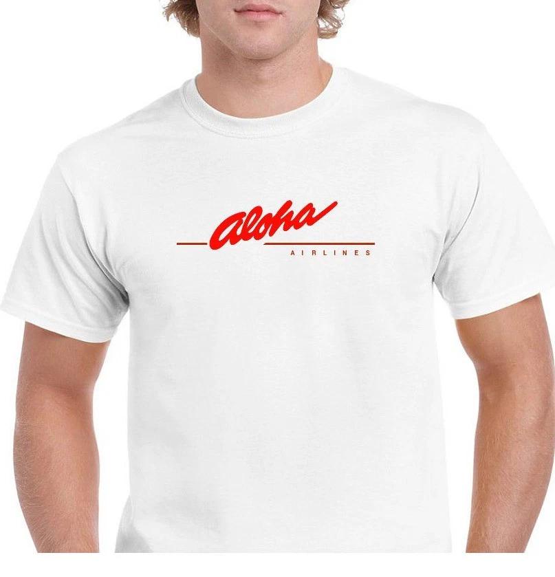 Aloha Airlines Red Vintage Logo Shirt Hawaiian Airline White Cotton T-Shirt S