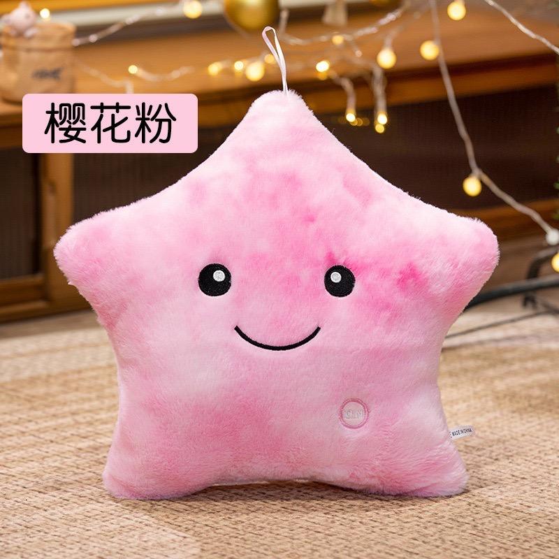 

Glow in the Dark Star Plush Toy Adorable Soft Star Shaped Stuffed Animal Woven Polyester Magical Nightight Festival Party Gift розовый