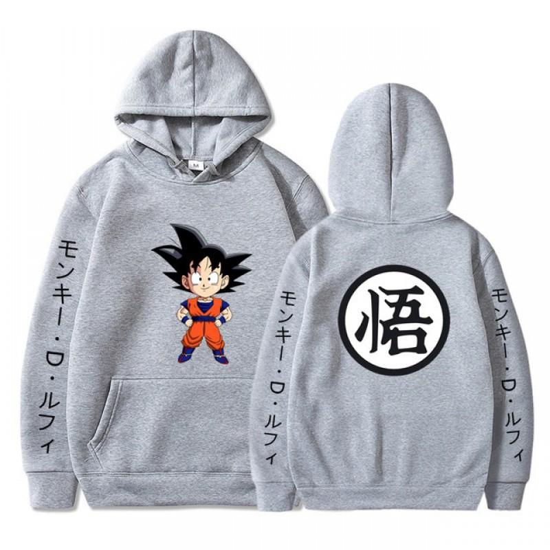 Dragon Ball Anime Hoodie Sweatshirt Teens Men Long Sleeve Fleece Lined Pullover Casual Streetwear