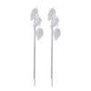 Two-Way Wear Long Faux Diamond Leaf Earrings – Niche Design, Versatile & High-End Feel.