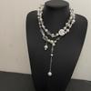Elegant Double Layer Beaded Tassel Necklace for Women – Personalized Fashion Design, Versatile and Trendy.
