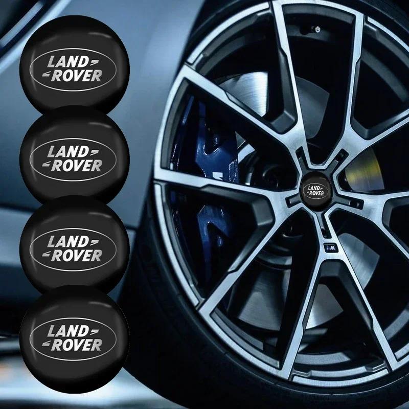 4Pcs Car Wheel Hub Cap Metal Emblem Stickers Accessories For Land Rover Discovery 3 4 R4 LR2 Range Rover Evoque Sport Dander 2 3 FG4