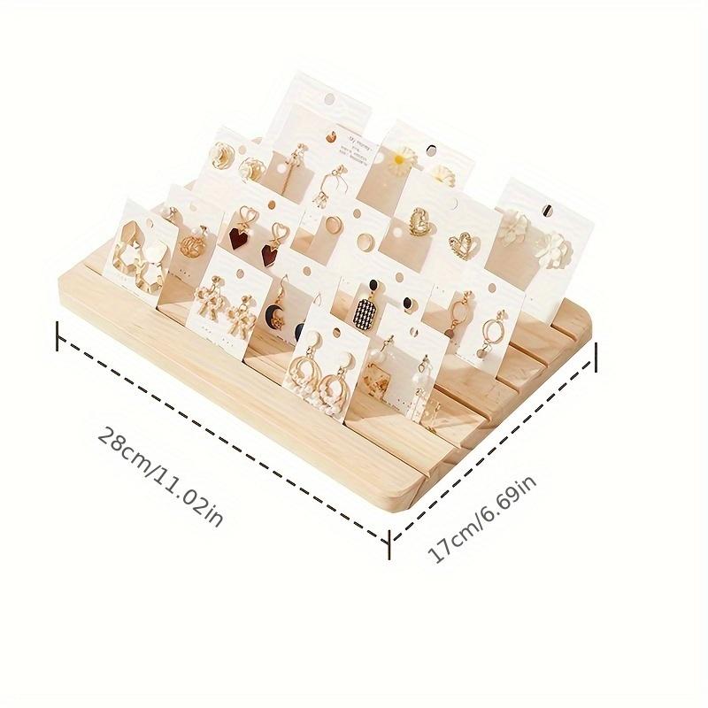 1pc Solid Wood Jewelry Display Stand,Multi-functional Showcase,Suitable for Rings, Card Storage,and Visits,The Best Holiday Gift