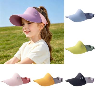 Children Sun Visor Hat Lightweight UV Protection Tennis Sports Cap Breathable Boys Girls Summer Outdoor Anti-UV Wide Brim Hat