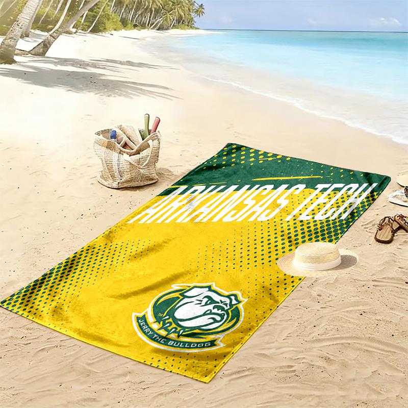 Arkansas Tech Print Beach Towel, Large Soft Quick Dry Towel for Beach Camping Swimming