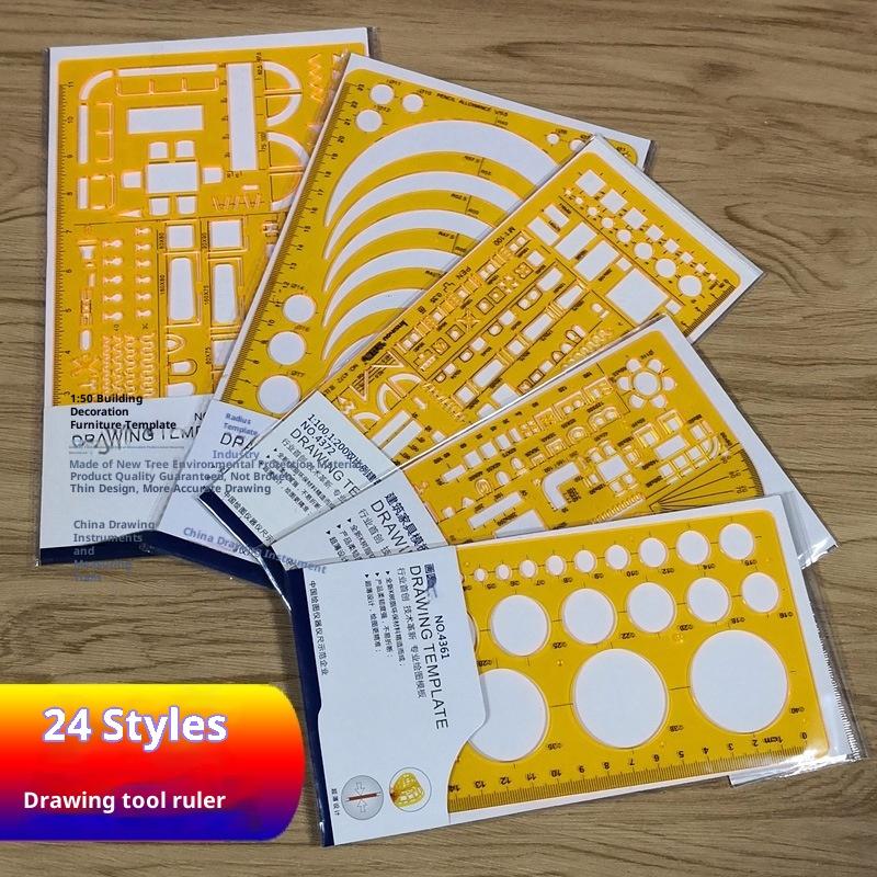 Template Measuring Ruler Circular Oval Ruler Durable K Resin Drawing Design Furniture Architect Template Drafting Ruler
