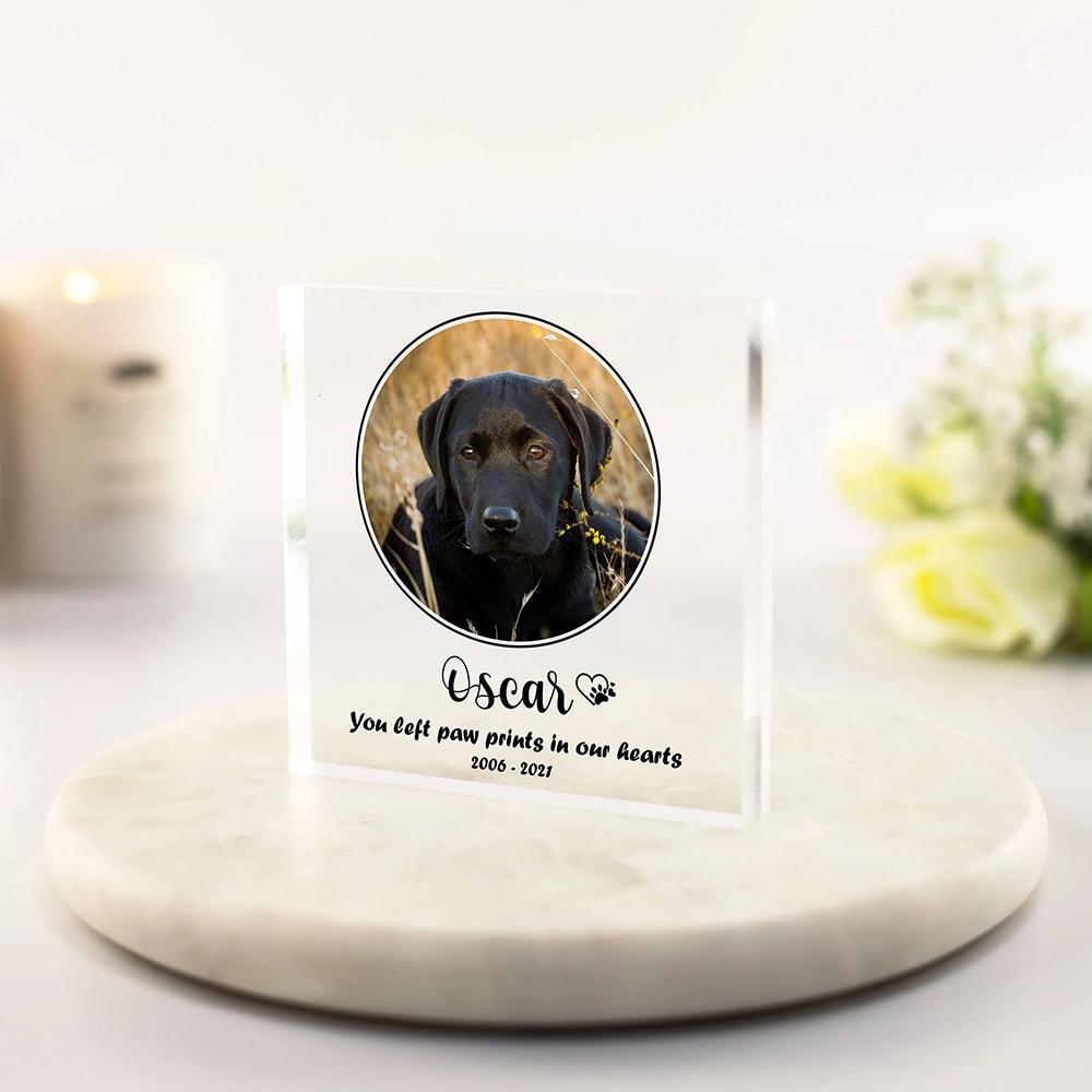 

Personalized Photo Print Acrylic Block Plaque With Custom Message Custom Acrylic Photo Keepsake Pet Memorial Dog Loss Gift 10x10x1CM