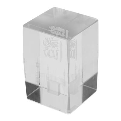 3D Crystal Paperweight Etched Glass Cube Gift Decoration for Living Room Office Desk