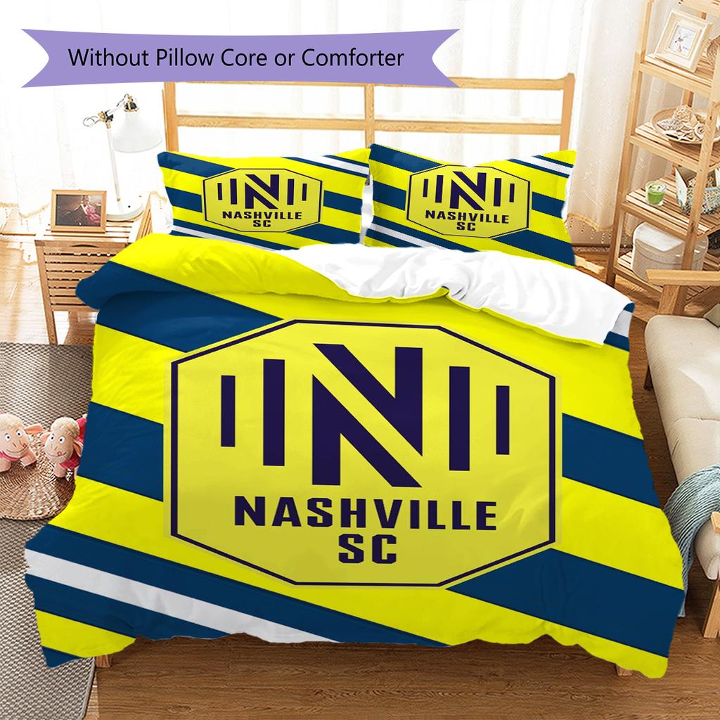 Nashville SC Pattern Bedding Set Quilt Cover Pillowcase Home Decor Gift (1 * duvet cover + 2 * pillowcase, without core)