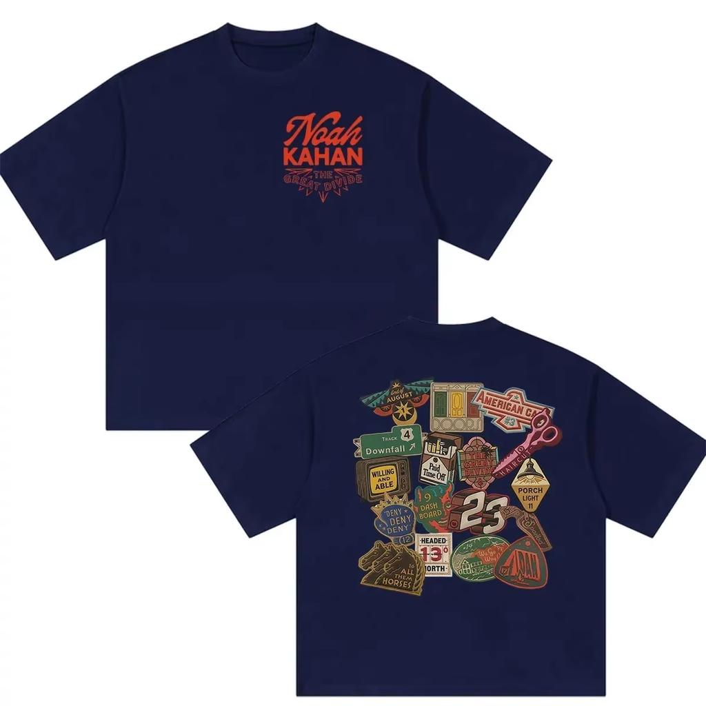 Noah Kahan The Great Divide Tour 2026 Graphic Tshirt Vintage High Quality Oversized Harajuku Clothing Short Sleeve Casual Tees