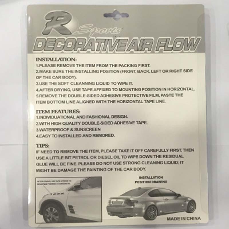 Car Decoration Shark Gills Side Fake Air Inlet Decorative Strips Car Modified Air Inlet Simulation Vents