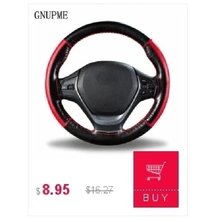 Anti-slip Fiber Leather DIY 38cm Car Steering Wheel Cover Case With Needles And Thread Automobile Interior Accessory Universal
