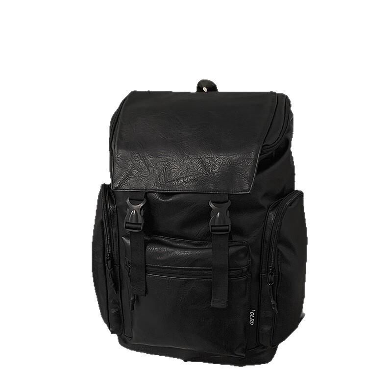 Lishin Men s PU Large Capacity Backpack One Size