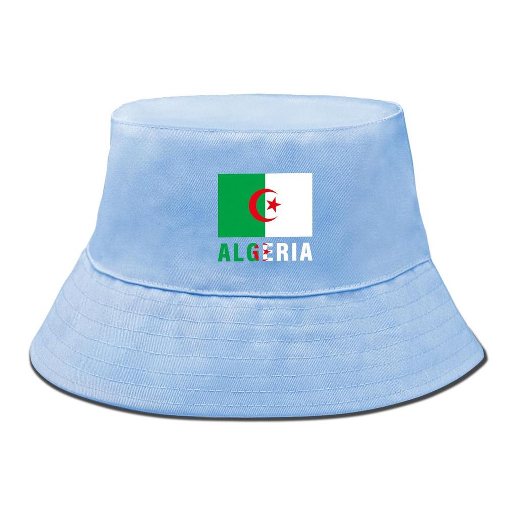 Algeria Flag Print Bucket Hat , Patriotic Fisherman Hat Hip Hop Spring Trendy Basin Hat