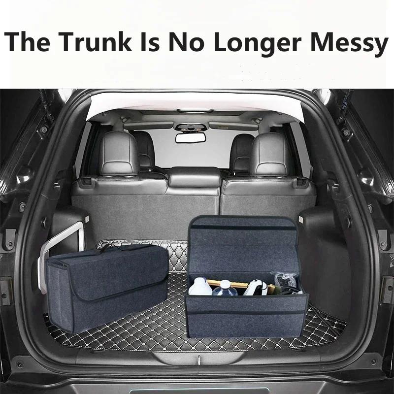 2Pcs Durable Foldable Car Trunk OrganizerSpace-Saving Vehicle Storage Bin Combo Pack,auto Storage Container Travel Accessories