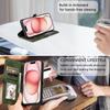 Stil 016 Für iPhone 15 Hülle Hautgefühl Totem Prägung Brieftasche Leder Handyhülle