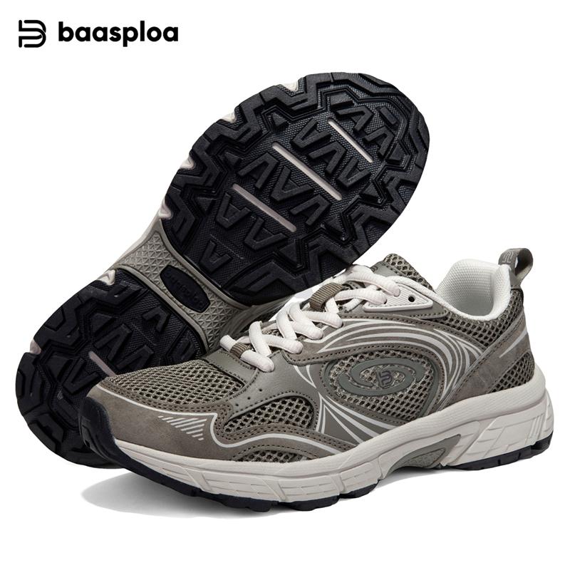 

Baasploa Женские кроссовки для бега Дышащие Легкие Белые Спортивные туфли Женские На шнуровке Комфортные Нескользящие Обувь для ходьбы Новое поступление 36