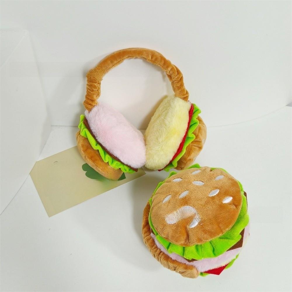 Verdickte Plüsch Lustige Ohrenabdeckung Plüsch Kälteschutz Ohrenschützer Hamburger Ohrenwärmer Geschenk