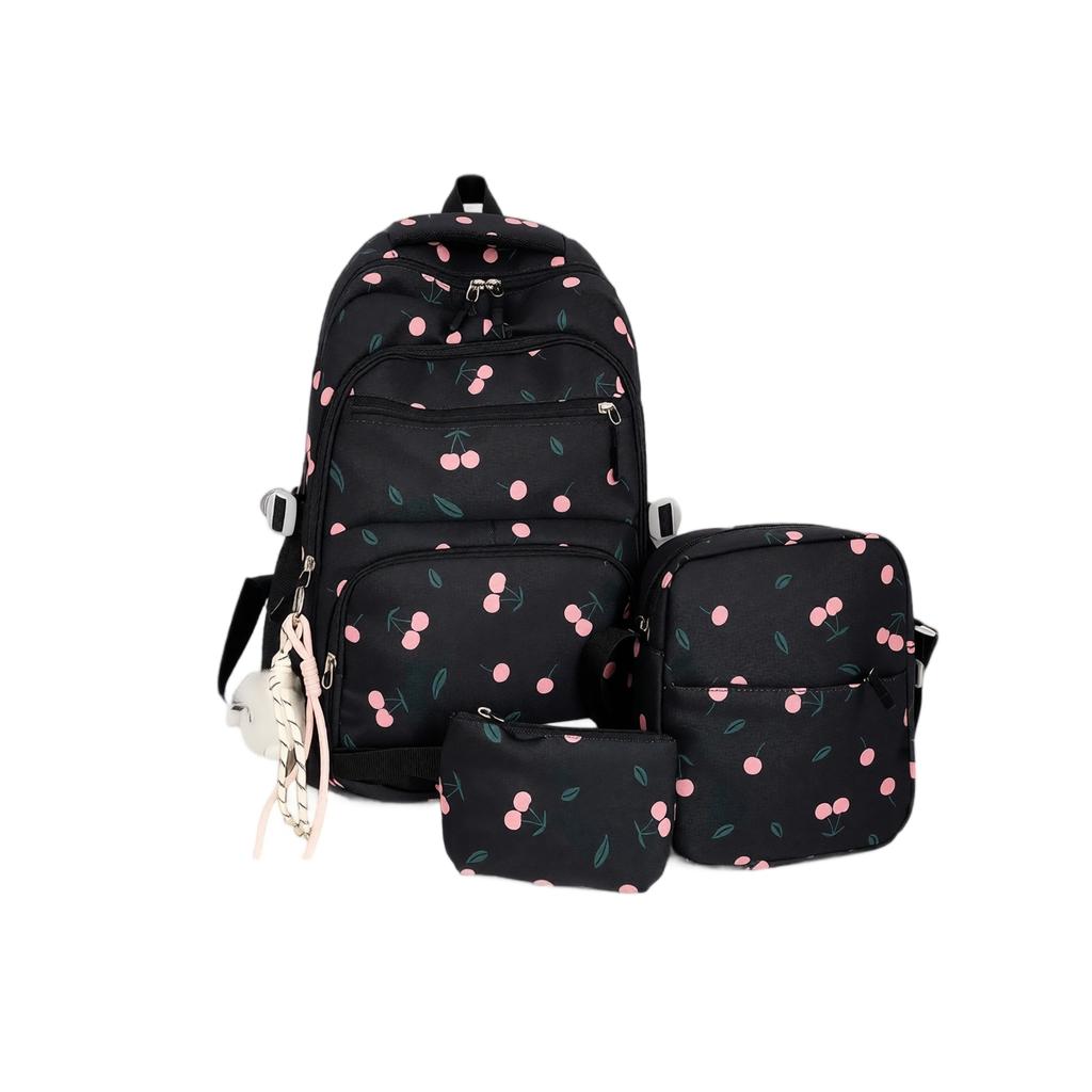 Zaino da Bambina Set da 3 Pezzi con Stampa Floreale Design Carino alla Moda per la Scuola