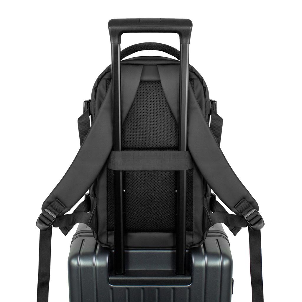 Reiserucksack für Flugzeug mit Laptopfach 20l 40x20x25 cm - schwarz