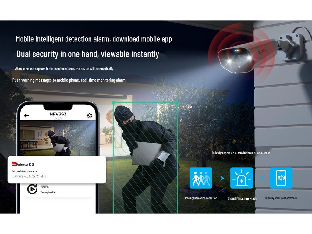 Zhoushi 8MP POE Full-Color Outdoor Camera HD Network Monitoring Kit