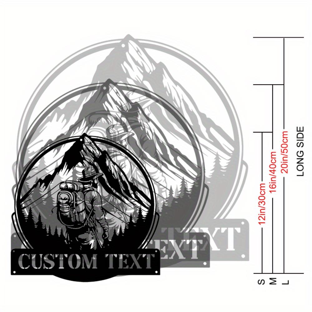 

Metal Wall Art Hiking Mountain Decor Modern Personalized Gift for Men Indoor Outdoor 30cm